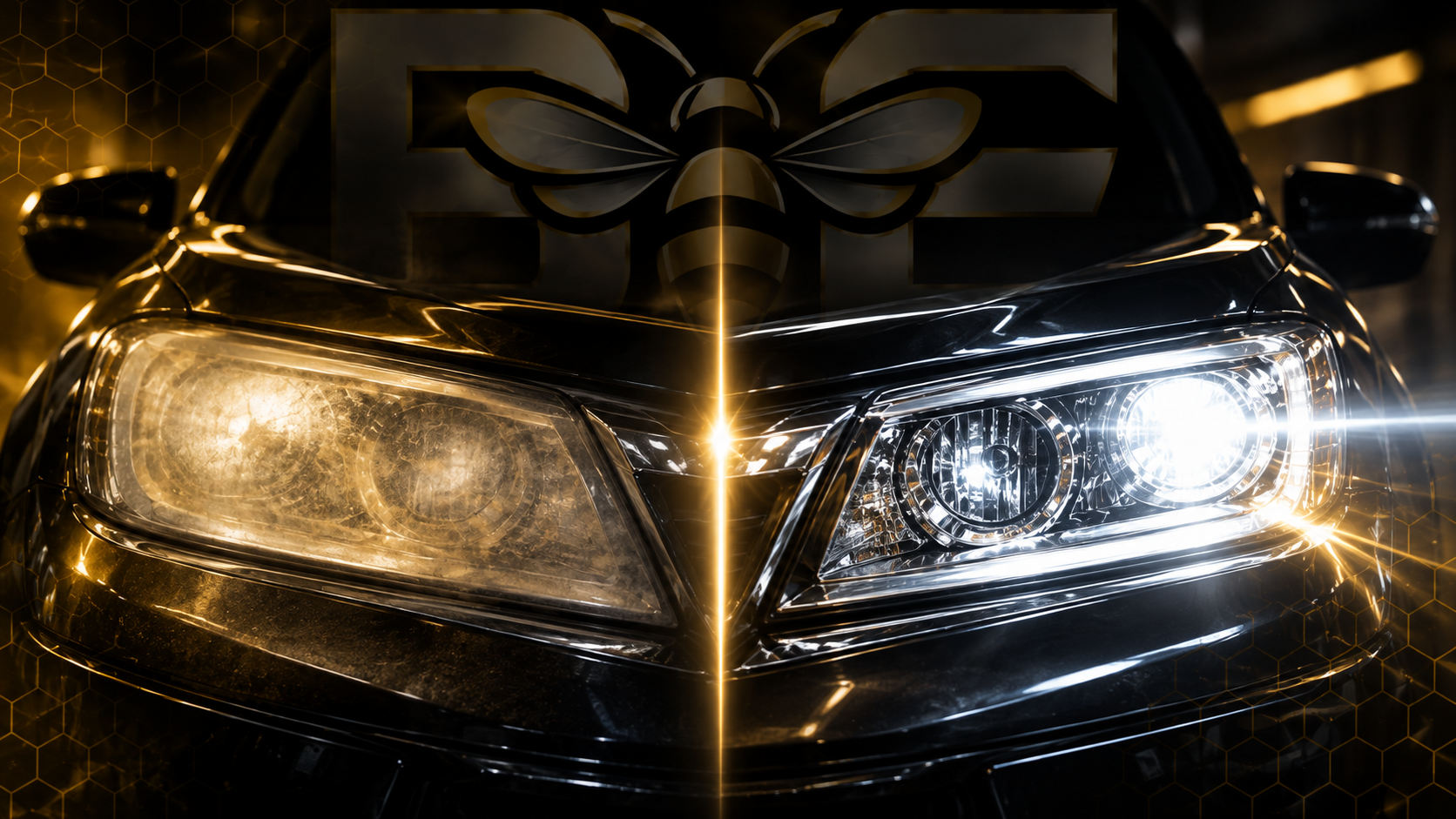 B.E. Headlight Restoration promotional automotive imagery